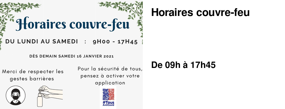 Horaires couvre-feu 